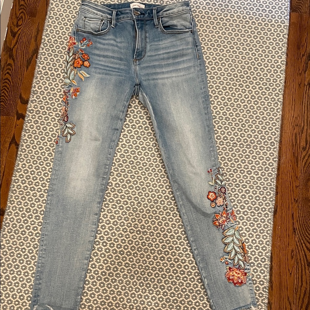DRIFTWOOD Light Blue Embroidered Jeans
